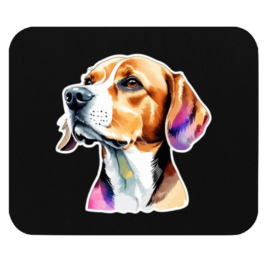 Beagle Watercolor Mouse Pads