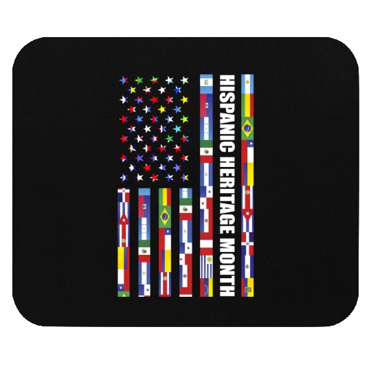 Hispanic Heritage month USA Flag all Countries Mouse Pads