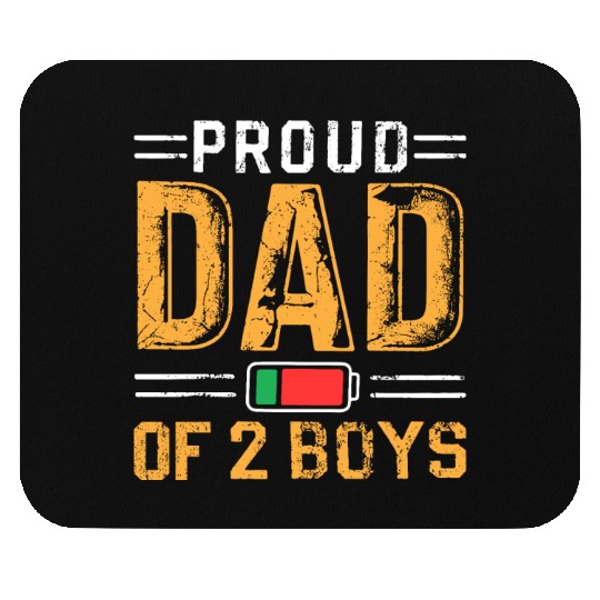 Proud Dad of 2 Boys Daddy Funny Father's Day Mouse Pads