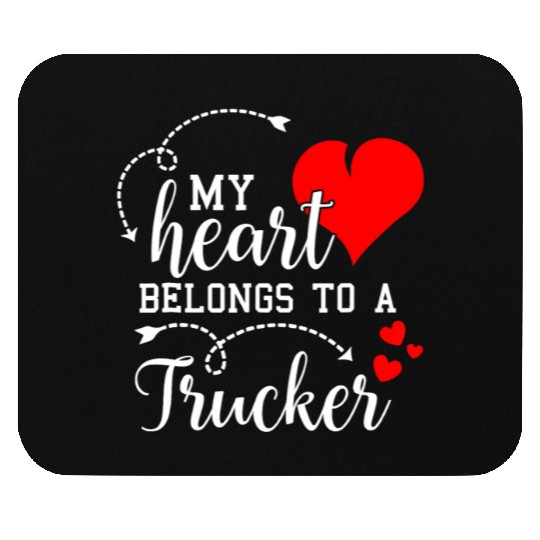 I Love My Trucker Husband Wife Gifts Valentines Mouse Pads