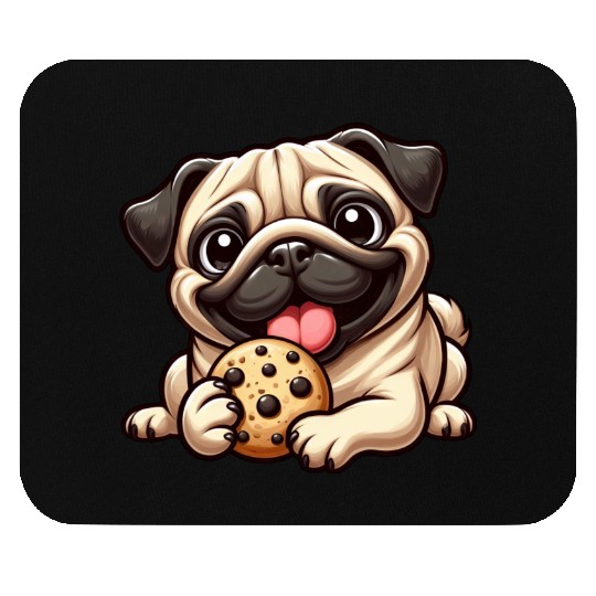 Cute pug cookie cartoon dessert sweet treat Mouse Pads