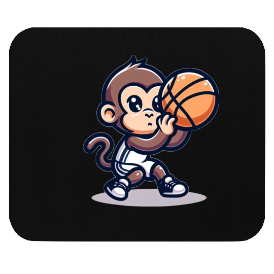 Cute Basketball Player Monkey Mouse Pads