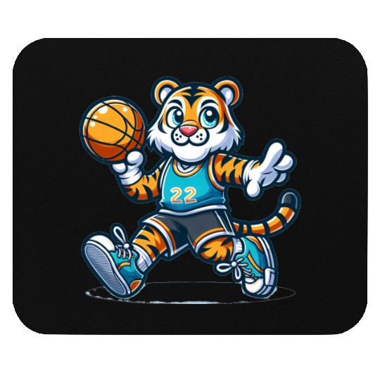 Cute Basketball Player Tiger Mouse Pads
