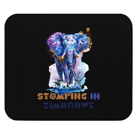Zimbabwe Elephant Painting Mouse Pads Design