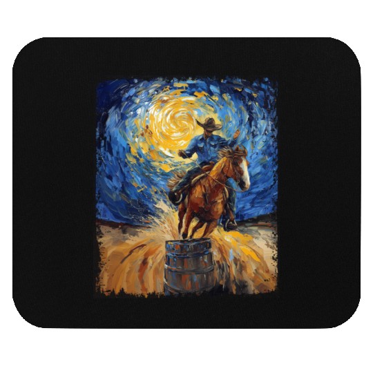 Barrel Racer Barrel Racing Rodeo Starry Night Pain Mouse Pads