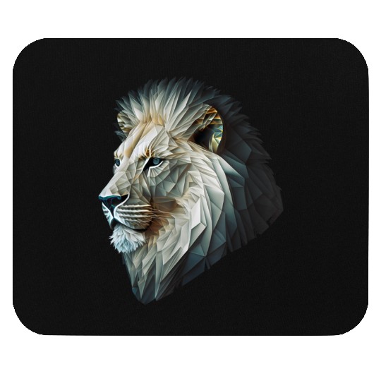 Polygon Animal Print White Mouse Pads