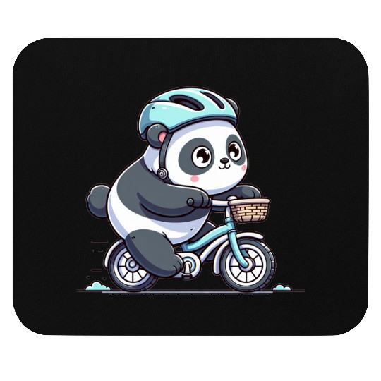 Cute Cyclist Panda Mouse Pads