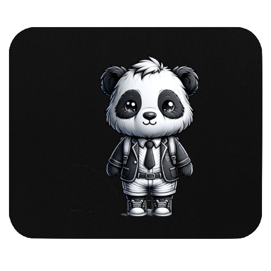 Cute Schoolboy Panda Mouse Pads