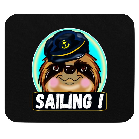 SAILING SLOTH CAPTAIN Mouse Pads