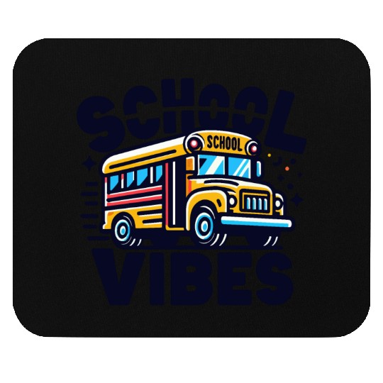 School Vibes Vector Illustration for school bus Mouse Pads