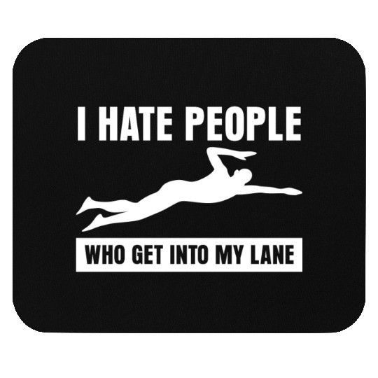 Triathlon Grumpy Swimmer Swimming Mouse Pads