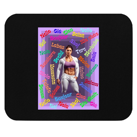 Multi language gym design Mouse Pads
