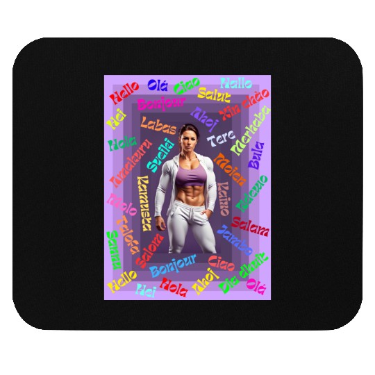 Multi language gym design Mouse Pads