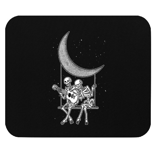Skeletons Couple Guitar Moon Mouse Pads