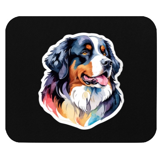 Bernese Mountain Dog Watercolor Mouse Pads