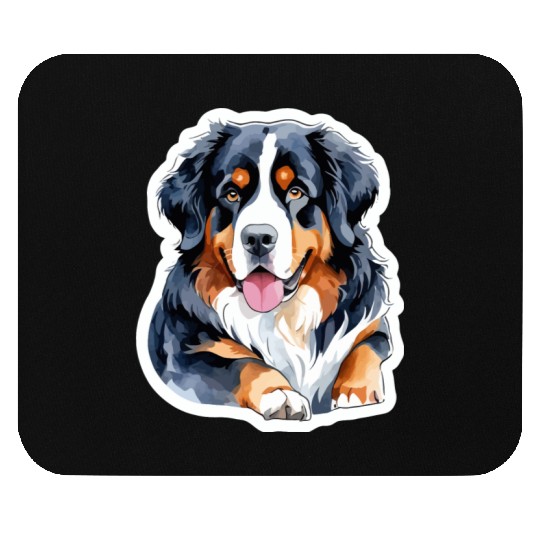 Bernese Mountain Dog Watercolor Mouse Pads
