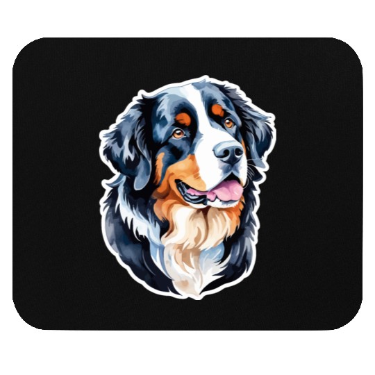 Bernese Mountain Dog Watercolor Mouse Pads