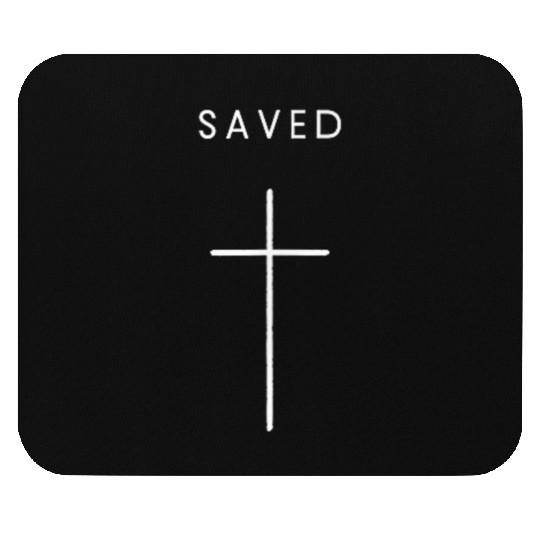 Saved Cross Minimalist Christian Religious Mouse Pads