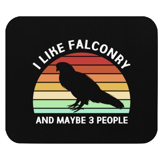 Retro I Like Falconry And Maybe Three People Mouse Pads