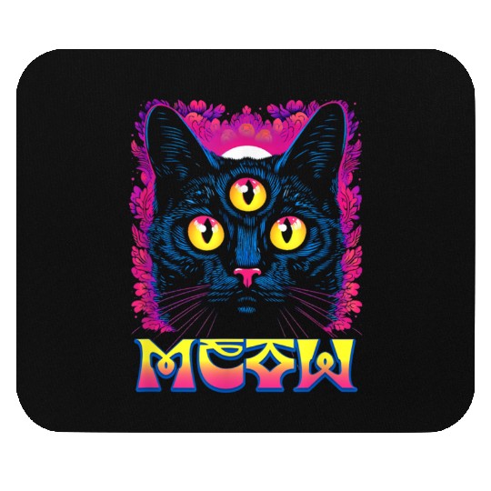 Rainbow Witch Cat Seeing Mouse Pads