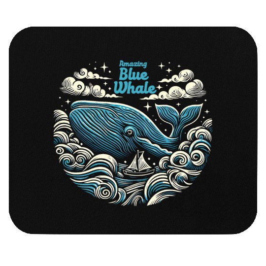 Amazing Blue Whale Mouse Pads