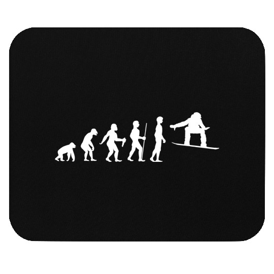 FUNNY HUMAN EVOLUTION TO SNOWBOARDER Mouse Pads