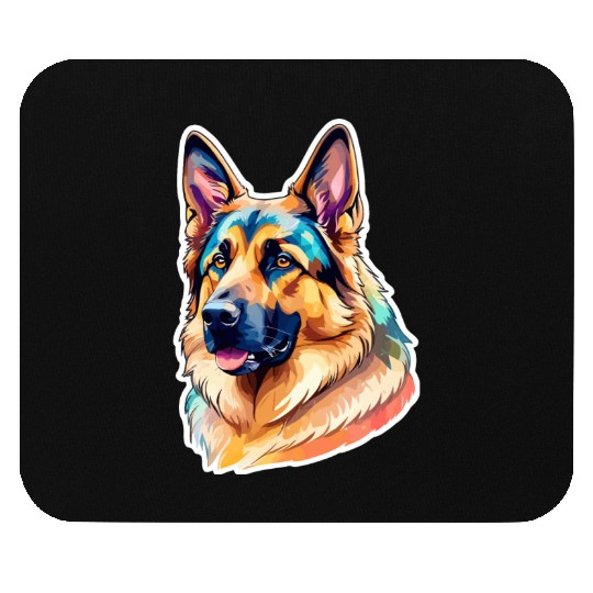 German Shepherd Watercolor Mouse Pads