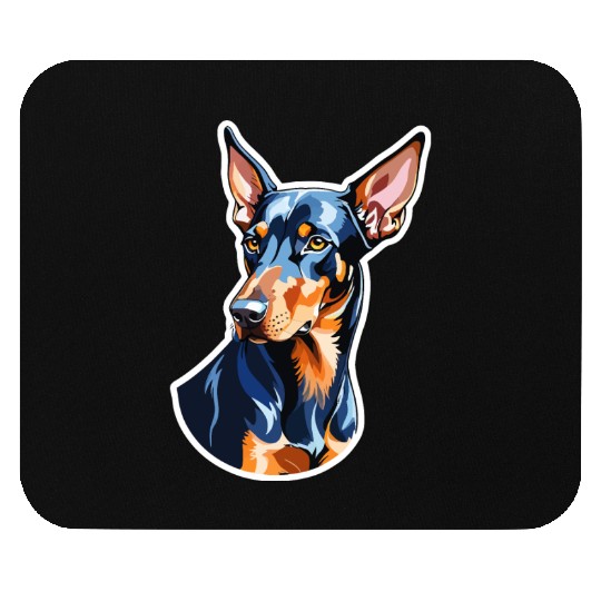 Dobermann Watercolor Mouse Pads