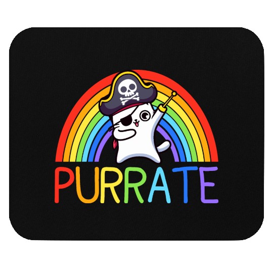 pirate cat dabing purrate cool eye hook patch cat Mouse Pads