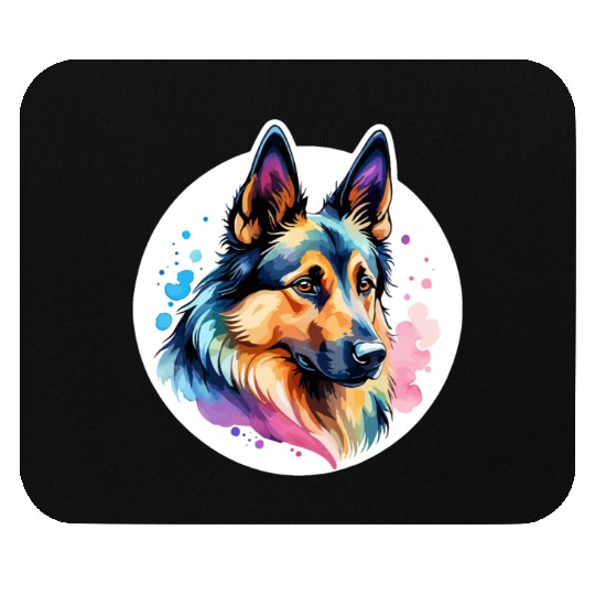 Belgian Shepherd Watercolor Mouse Pads