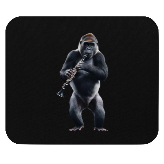 Gorilla Playing Clarinet Realistic Mouse Pads