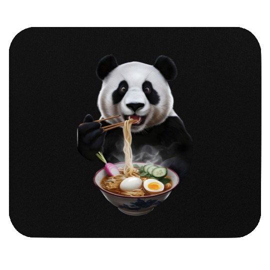 Panda Eating Ramen Realistic Mouse Pads