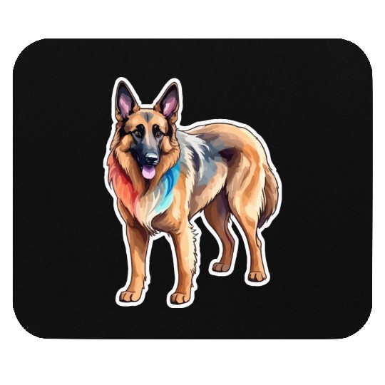Belgian Shepherd Watercolor Mouse Pads
