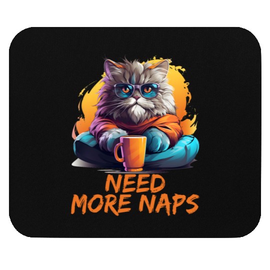 Persian Cat Need More Naps Kitten Cat Memes Mouse Pads