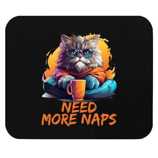 Persian Cat Need More Naps Kitten Cat Memes Mouse Pads