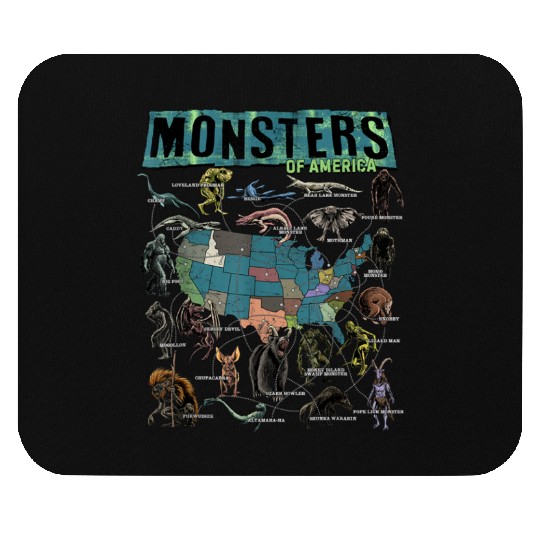 Cryptid Monsters Folklore Creature Cryptozoology Mouse Pads