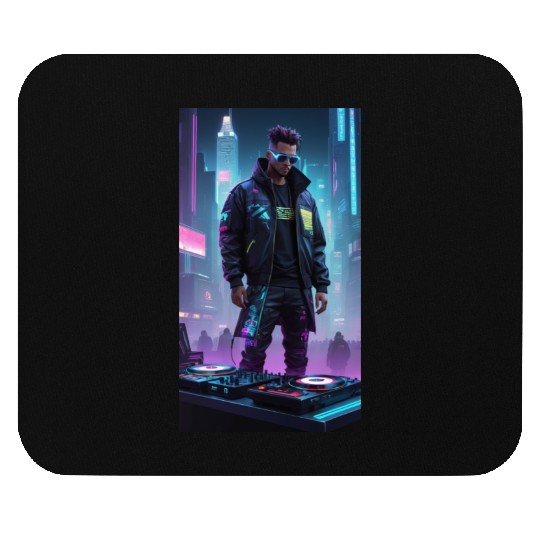 Creating a cyberpunk DJ Mouse Pads design involves