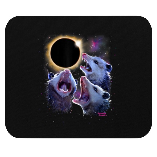 Opossums Howling Eclipse Possum Mouse Pads