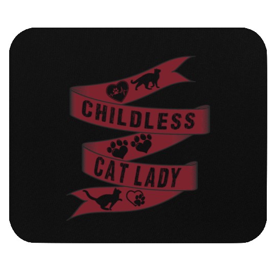 Vintage And Retro Funny Childless Cat Lady Mouse Pads