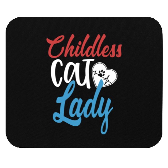 Vintage And Retro Funny Childless Cat Lady Mouse Pads