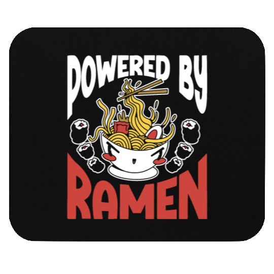 Powered By Ramen Anime Japanese Soup Cup Noodle Mouse Pads