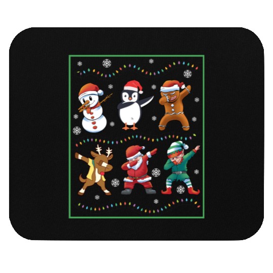 Dabbing Santa Elf Friends Christmas Boys Girls Men Mouse Pads