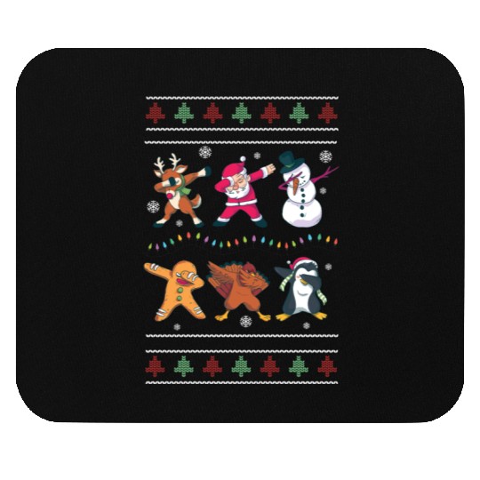 Dabbing Santa Elf Friends Christmas Dancing Xmas Mouse Pads