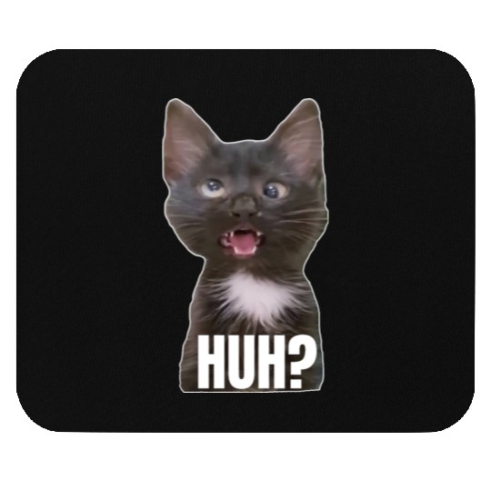 Funny Cross Eyed Cat Meme Huh Funny Cat Mouse Pads
