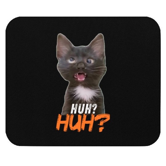 Funny Cross Eyed Cat Meme Huh Funny Cat Mouse Pads