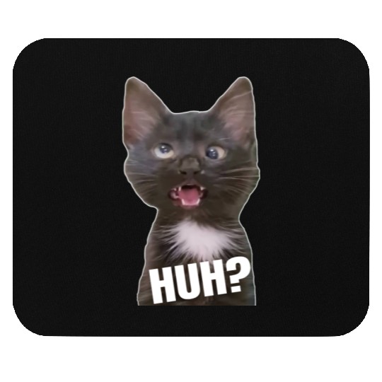 Funny Cross Eyed Cat Meme Huh Funny Cat Mouse Pads