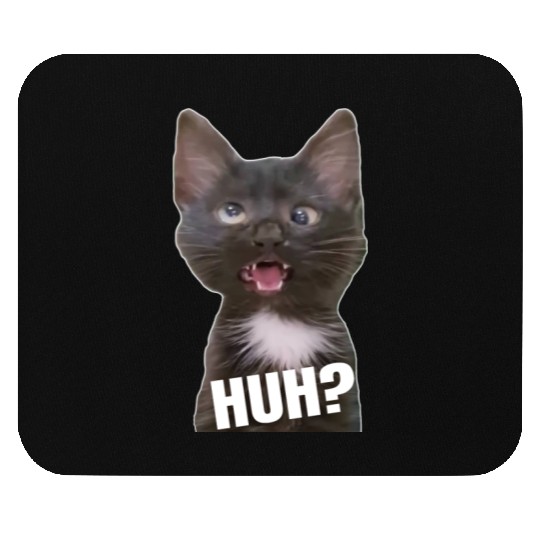 Funny Cross Eyed Cat Meme Huh Funny Cat Mouse Pads