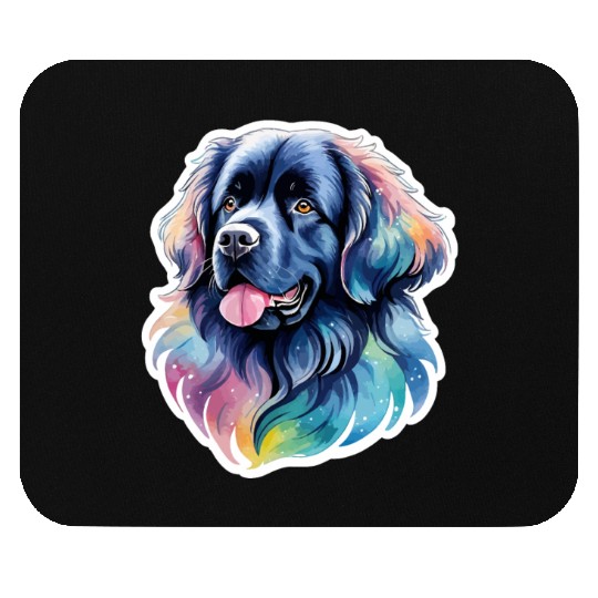 Newfoundland Dog Watercolor Mouse Pads