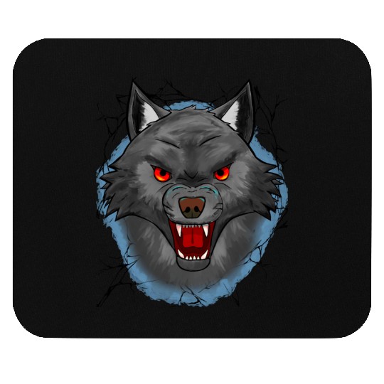 Angry Wolf Mouse Pads