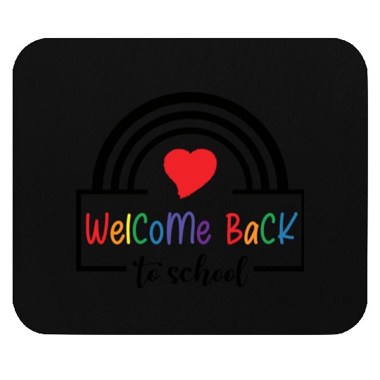 Welcome Back To School Rainbow heart Mouse Pads